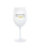 VÍNO JE NÁPOJ BOHŮ. JSEM BŮH! - bílá sklenice na víno 350 ml VÍNO JE NÁPOJ BOHŮ. JSEM BŮH! - bílá sklenice na víno 350 ml