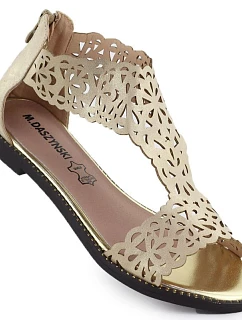 Dámské ažurové sandály platinově zlaté M.Daszynski MR24148-2