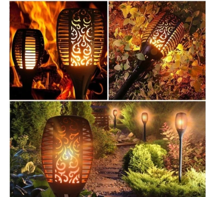 SOLÁRNÍ SVÍTILNA TANČÍCÍ PLAMENY 12X12X78CM 36 LED XXXL SOLÁRNÍ SVÍTILNA TANČÍCÍ PLAMENY 12X12X78CM 36 LED XXXL