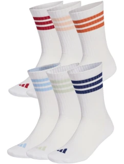 Adidas 3-Stripes Essentials Cushioned Crew 6 Pak ponožky bílé KE5493