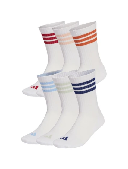 Adidas 3-Stripes Essentials Cushioned Crew 6 Pak ponožky bílé KE5493 Adidas 3-Stripes Essentials Cushioned Crew 6 Pak ponožky bílé KE5493