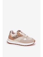 Dámské Sportovní Boty Na Platformě Zvířecí Vzor Béžové Davinara Dámské Sportovní Boty Na Platformě Zvířecí Vzor Béžové Davinara