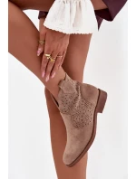 Dámské Kotníkové Boty Na Ploché Podpatky S Béžové model 21713585 - S.Barski Dámské Kotníkové Boty Na Ploché Podpatky S Béžové model 21713585 - S.Barski