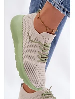 Materiálové Dámské Sportovní Boty Béžové Helinae Materiálové Dámské Sportovní Boty Béžové Helinae