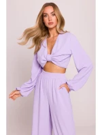 model 21136185 Široké kalhoty fialové - Moe