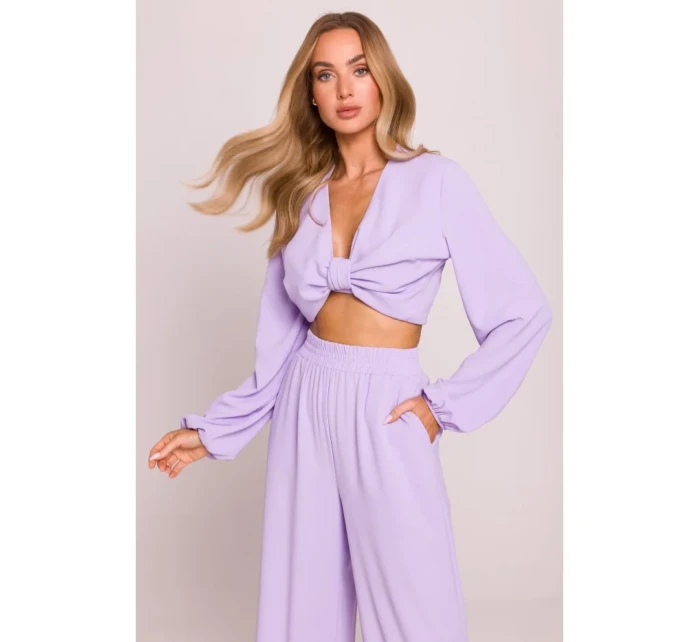 model 21136185 Široké kalhoty fialové - Moe