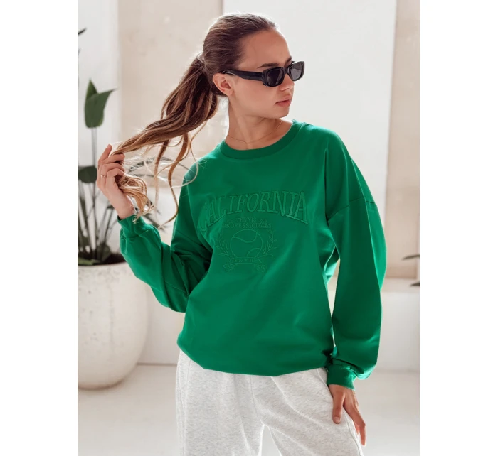 Dámská mikina CALIFORNIA DREAM zelená FashionStreet BY1196