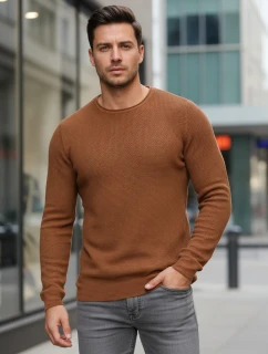 Pánský velbloudí svetr model 21982671 - FashionStreet