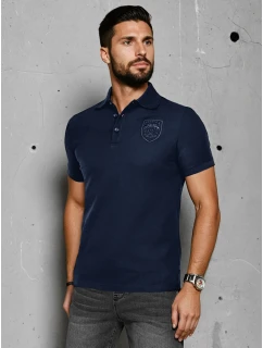 Pánská polokošile s nášivkou modrá FashionStreet PX0625