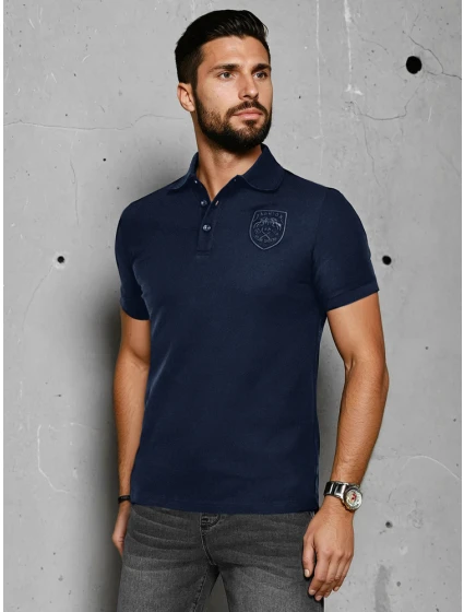 Pánská polokošile s nášivkou modrá FashionStreet PX0625