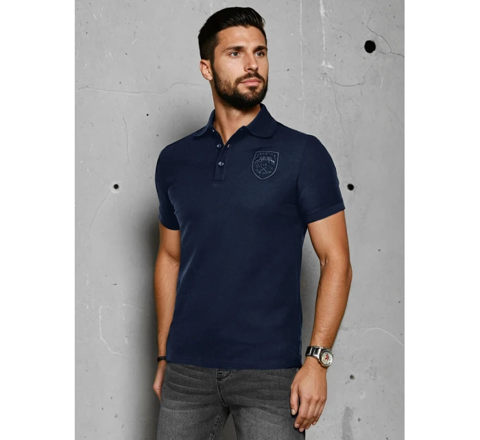 Pánská polokošile s nášivkou modrá FashionStreet PX0625