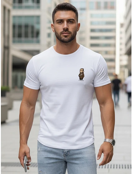 Koszulka męska z nadrukiem biała model 22182558 - FashionStreet Koszulka męska z nadrukiem biała model 22182558 - FashionStreet