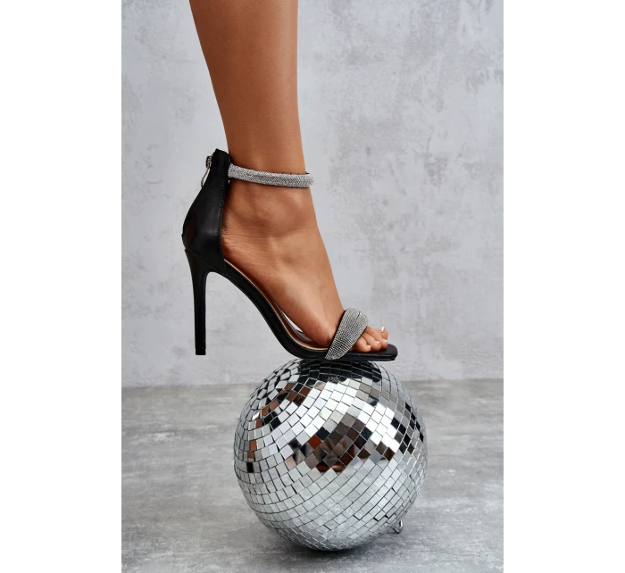 Elegantní Sandály Na Podpatku Černá Patricio