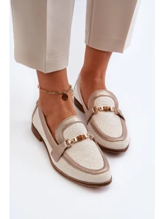 Kožené mokasíny s ozdobou Zlaté Maciejka 06442-25 Zlaté