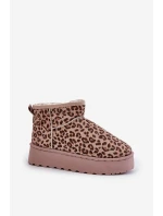 Dámské Sněhule S Leopardím Vzorem Na Platformě Zateplené Kožíškem Hnědé Xamella Dámské Sněhule S Leopardím Vzorem Na Platformě Zateplené Kožíškem Hnědé Xamella