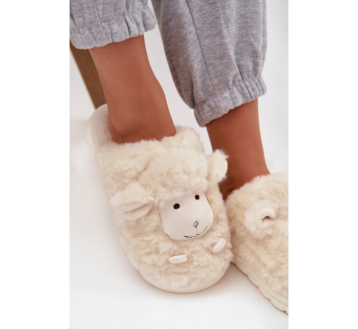 Dámské Kožešinové Pantofle Béžové model 21747713 - Boto