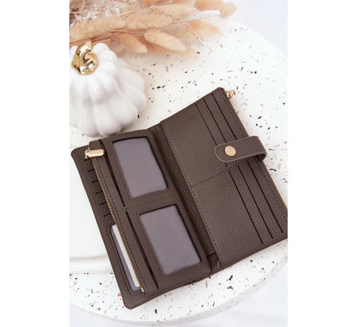 Dámská peněženka z ekokůže Velká šedá Gilessa Dámská peněženka z ekokůže Velká šedá Gilessa