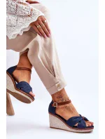 Dámské sandály na klínu námořnická modrá Daphne Dámské sandály na klínu námořnická modrá Daphne