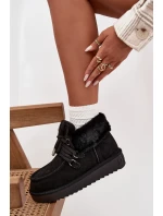 Dámské sněhule D.Franklin z přírodního semiše – černé Dámské sněhule D.Franklin z přírodního semiše – černé