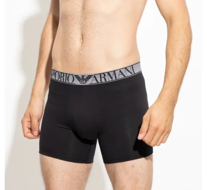 Pánské boxerky 2 pack 111912 2F720 08649 šedá/černá - Emporio Armani Pánské boxerky 2 pack 111912 2F720 08649 šedá/černá - Emporio Armani