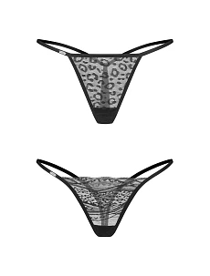 Dámská sexy tanga Clara 2-Pack černé - Obsessive