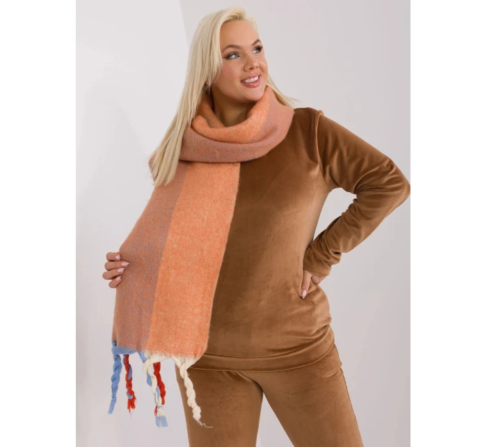 Dámský šál AT SZ model 22007724 Oranžová s modrou mix - FPrice Dámský šál AT SZ model 22007724 Oranžová s modrou mix - FPrice