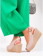Trendy  sandály hnědé dámské na klínku