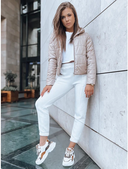 Dámská krátká prošívaná bunda SPORT camel Dstreet model 21970027 - FashionStreet Dámská krátká prošívaná bunda SPORT camel Dstreet model 21970027 - FashionStreet