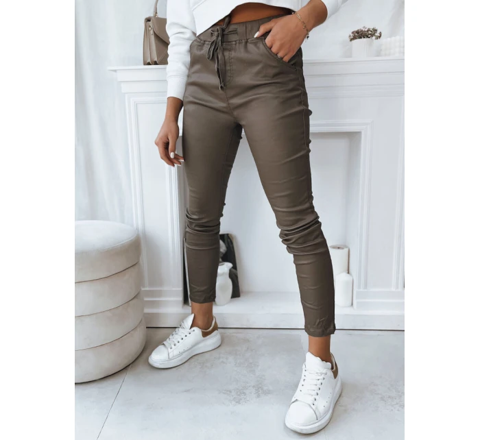 Dámské kalhoty LIZZY dark beige FashionStreet UY1775 Dámské kalhoty LIZZY dark beige FashionStreet UY1775