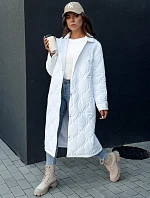 Dámský prošívaný dlouhý kabát TRENDIFY bílý FashionStreet TY4380