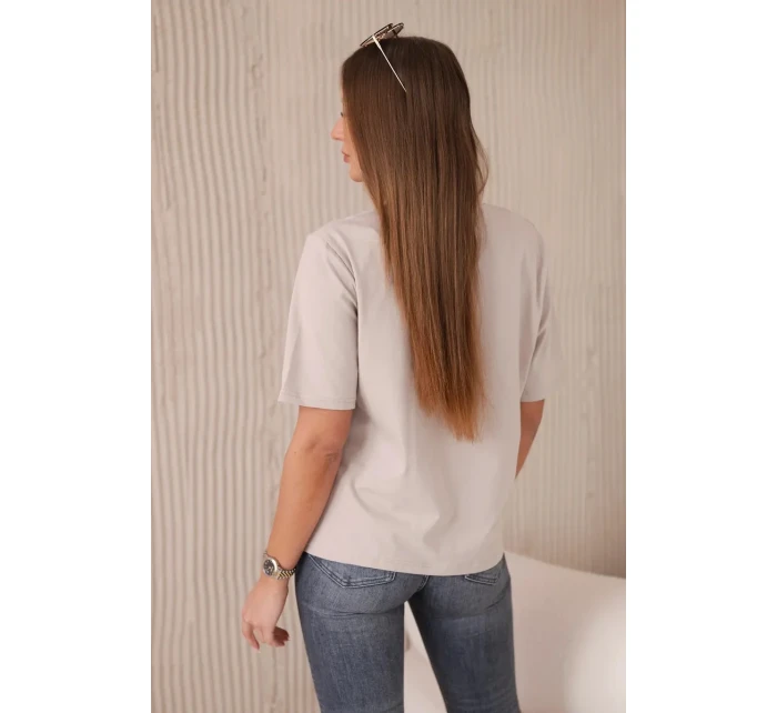 Bavlněná halenka No Bad Days béžový Bavlněná halenka No Bad Days béžový