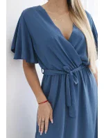 Šaty s vrstveným výstřihem džínovina Šaty s vrstveným výstřihem džínovina