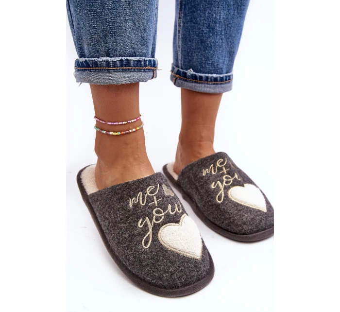 Dámské klasické pantofle s vložkou šedé Mabira