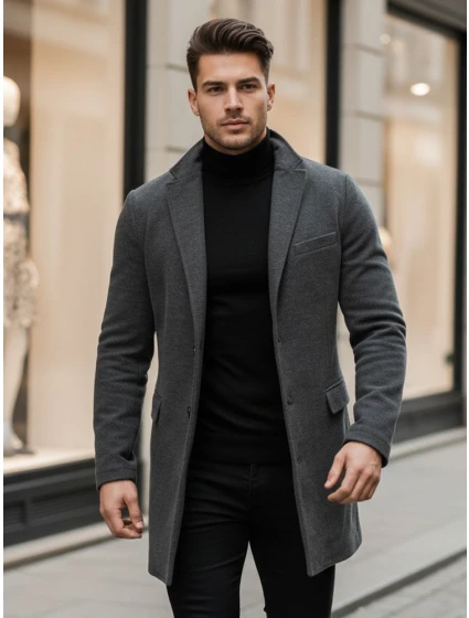 Pánský šedý kabát Dstreet model 21965564 - FashionStreet