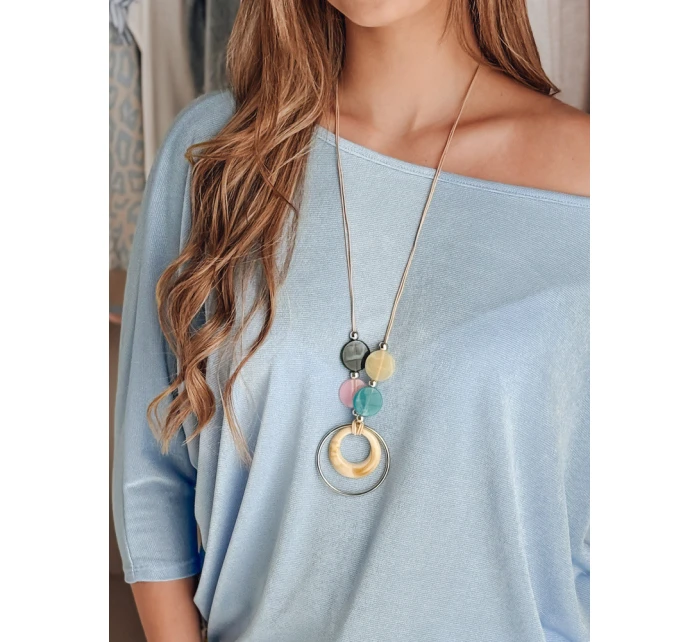 Dámská máslová halenka oversize s přívěskem modrá Dstreet model 21985617 - FashionStreet