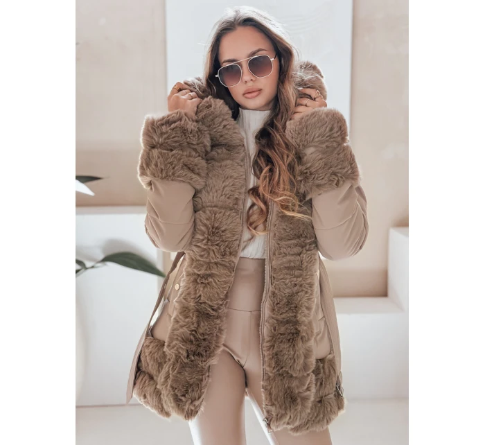 CITYGLANCE dámská zimní bunda s velbloudí kožešinou FashionStreet TY5046