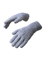 Pletené rukavice na telefon s výřezem na prsty - šedé