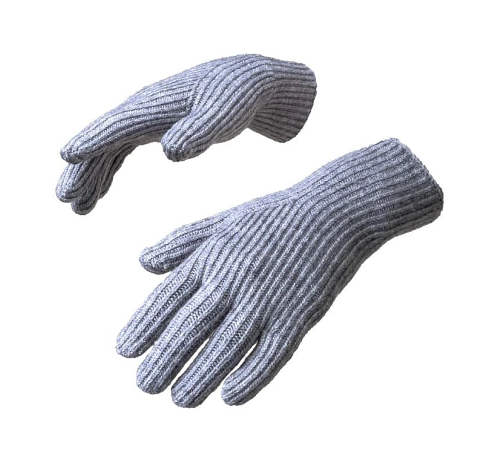 Pletené rukavice na telefon s výřezem na prsty - šedé