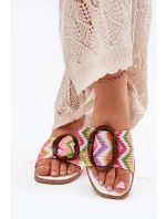 Dámské Ploché Pantofle S Přezkou Bílé model 21699417 - Boto Dámské Ploché Pantofle S Přezkou Bílé model 21699417 - Boto