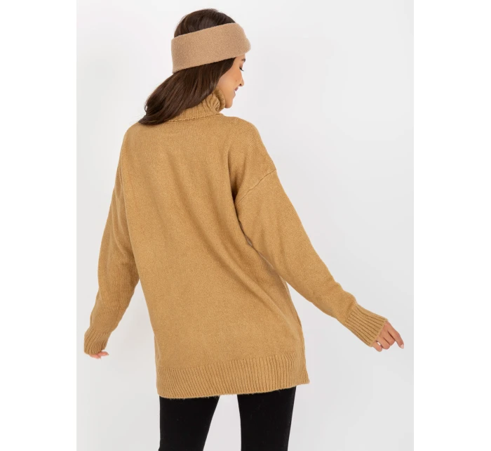 Sweter LC SW model 21755173 camelowy - FPrice Sweter LC SW model 21755173 camelowy - FPrice