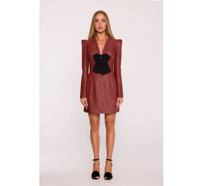 šaty s výstřihem do V bordó model 21295864 - Moe šaty s výstřihem do V bordó model 21295864 - Moe