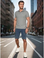 Pánská polokošile s nášivkou šedá Dstreet model 21987844 - FashionStreet