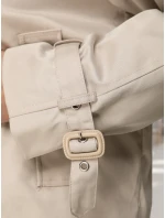 Trencz damski krótki elegancki klasyczny krój jasnobeżowy FashionStreet NY0772