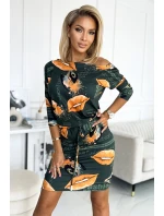 Sportovní šaty s kapsami zelené + oranžové model 21196767 - numoco Sportovní šaty s kapsami zelené + oranžové model 21196767 - numoco