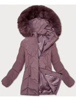 Fialová dámská zimní plus size bunda s kapucí S'west (B8300-71) Fialová dámská zimní plus size bunda s kapucí S'west (B8300-71)