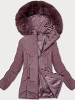 Dámská plus size zimní bunda s kapucí S'west fialová (B8300-71)