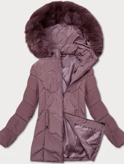 Fialová dámská zimní plus size bunda s kapucí model 21248355 - S'WEST