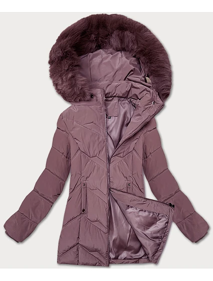 Dámská plus size zimní bunda s kapucí S'west fialová (B8300-71) Dámská plus size zimní bunda s kapucí S'west fialová (B8300-71)
