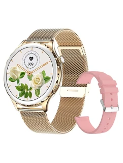 Dámské chytré hodinky Rubicon RNCF02-2 Gold + Strap Pink