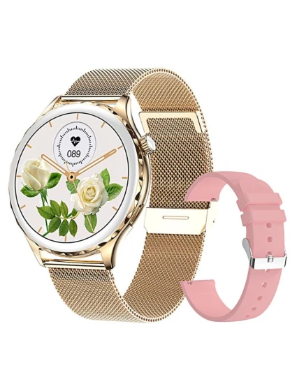 Dámské chytré hodinky Rubicon RNCF02-2 Gold + Strap Pink Dámské chytré hodinky Rubicon RNCF02-2 Gold + Strap Pink